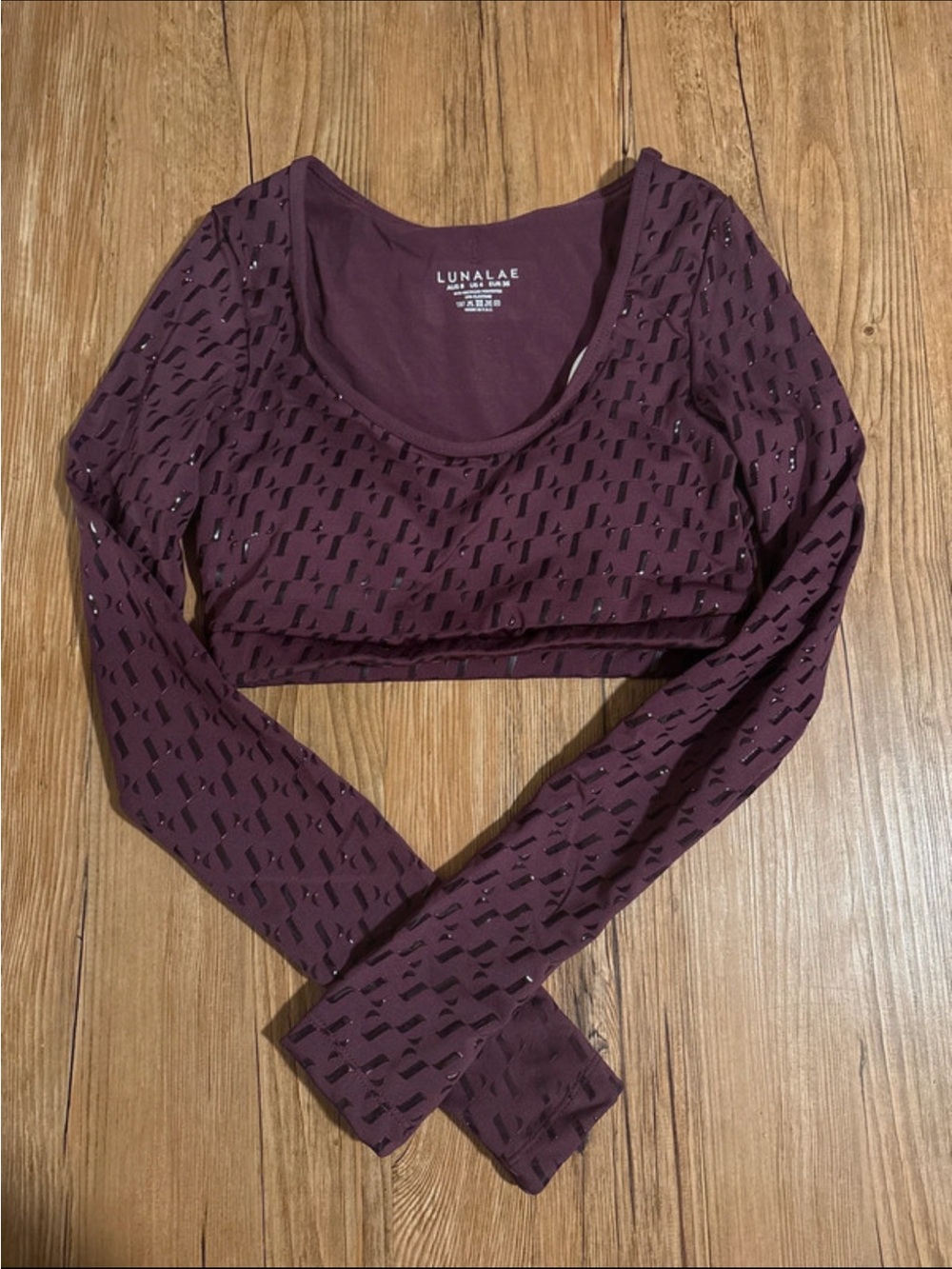 Lunalae STICKY GRIP CROP - LONG SLEEVE CROP RECYCLED MULBERRY